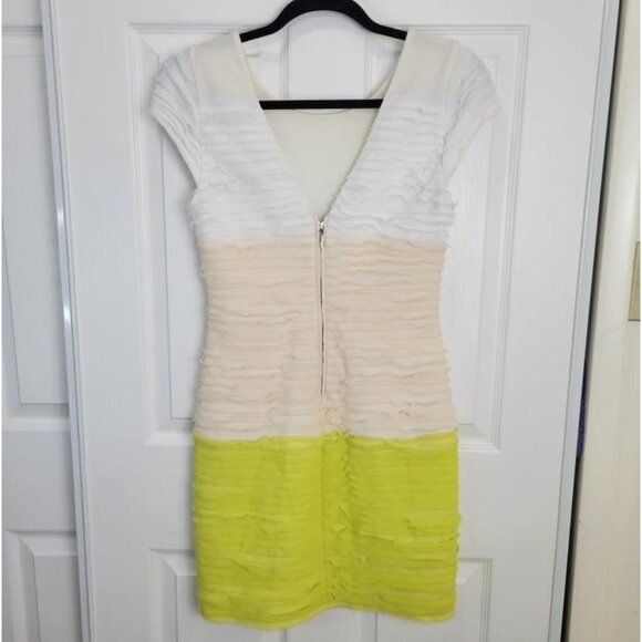 BEBE Peyton Colorblock Mini Bodycon Tier Cocktail Dress S - Picture 7 of 11